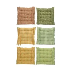 Coussin de chaise coloris multicolore en coton - 40 x 40 x 4 cm