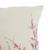Coussin en coton et lin crème à motifs branches de cerisier rose - 45 x 45 cm