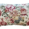 Coussin en coton fond blanc décor fleurs roses Alais - 35 x 50 cm