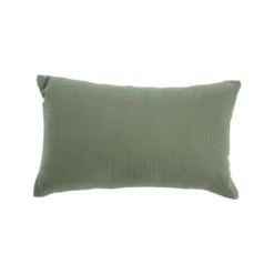 Coussin en gaze de coton vert - 50 x 30 cm