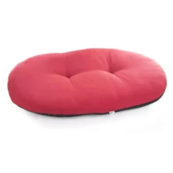 Coussin ovale en ouatine rouge 53x35 cm