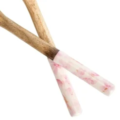 Couverts en bois de manguier décor cerisier rose x2 - 30 x 7,5 x 2 cm