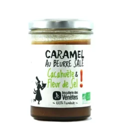 Crème de caramel cacahuète fleur de sel bio. Le pot de 220 g