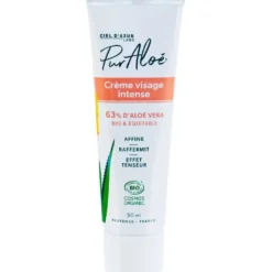 Crème Intense Bio & équitable 63% Pur Aloe Tube 50 ml blanc