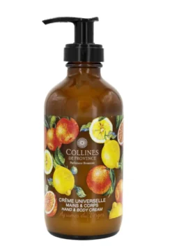 Crème universelle mains et corps en flacon pompe senteur Agrumes du Verger Collines de Provence – 225 ml
