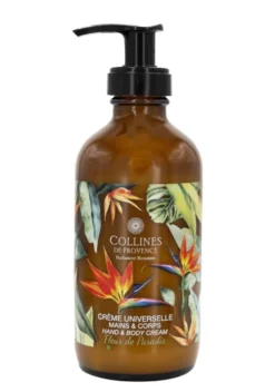 Crème universelle mains et corps en flacon pompe senteur Fleur de Paradis Collines de Provence – 225 ml