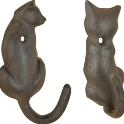 Crochet forme queue de chat marron 5,2x3x10,4 cm