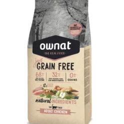 Croquette pour chat adulte Grain Free Just au poulet Ownat - 3 kg