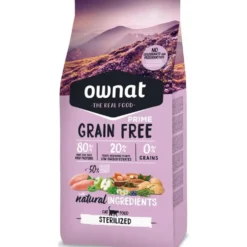 Croquette pour chat adulte stérilisé sans céréales Ownat - 3 kg