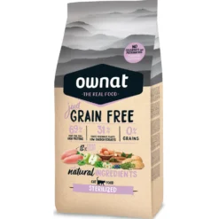 Croquette pour chat adulte stérilisé Grain Free Jus Ownat - 8 kg