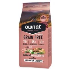 Croquette pour chien adulte de petite taille Grain Free Prime à la volaille Ownat - 1 kg