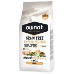 Croquette pour chien adulte à l'agneau sans céréales Ownat Hypoallergenic - 12 kg