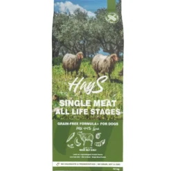 Croquette pour chien adulte mono-protéine d'agneau sans céréales Hays - 12 kg