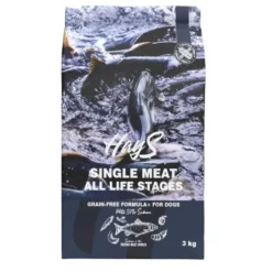 Croquette pour chien adulte mono-protéine de saumon sans céréales Hays - 3 kg
