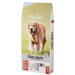 Croquettes light pour chien senior au poulet VivaCroc – 12 kg