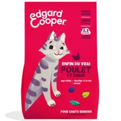 Croquettes pour chat senior au poulet et à la dinde sans céréales Edgard & Cooper - 2 kg