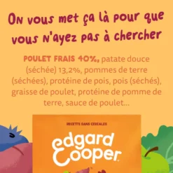 Croquettes pour chien adulte au poulet sans céréales Edgard & Cooper - 12 kg