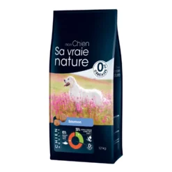 Croquettes sans céréales pour chien adulte au saumon et au hareng Sa Vraie Nature - 12 kg