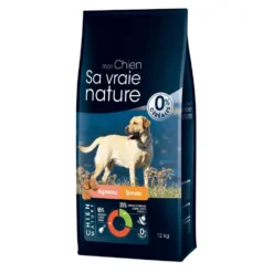 Croquettes sans céréales pour chien mature à l'agneau et à la dinde Sa Vraie Nature - 12 kg