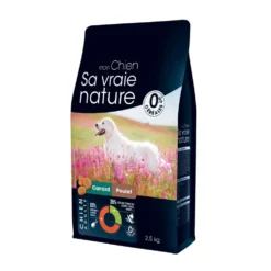 Croquettes sans céréales pour chien adulte au canard et au poulet Sa Vraie Nature - 2,5 kg