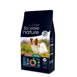 Croquettes sans céréales pour chien adulte de petite race canard poulet Sa Vraie Nature - 2,5 kg