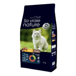 Croquettes sans céréales pour chat stérilisé au lapin et au poulet Sa Vraie Nature - 8 kg
