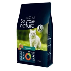 Croquettes sans céréales pour chat stérilisé au canard Sa Vraie Nature - 2 kg