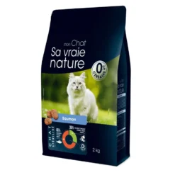 Croquettes sans céréales pour chat stérilisé au saumon Sa Vraie Nature - 2 kg