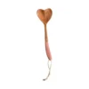 Cuillère à glace en bois forme cœur rose x 2 - 17 cm