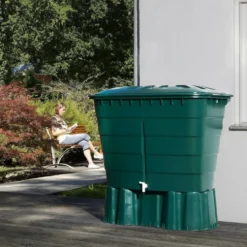 Cuve rectangulaire verte complète avec couvercle Graf – 520 L