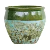 Cuvier en grès émaillé fait-main coloris vert Poterie du Bousquet Léon - Ø 40 x H 39 cm