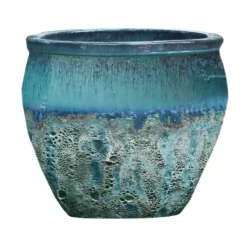 Cuvier en grès émaillé old amande Decolines Leon - Ø 29 x H 26 cm