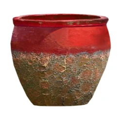 Cuvier en grès émaillé old rouge Decolines Leon - Ø 23 x H 20 cm