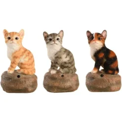 Décoration de jardin chaton d’accueil sonore