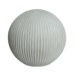 Décoration d'extérieur en fibre d'argile forme boule coloris blanc cassé - Ø 31,50 x H 29,50 cm