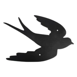 Décoration murale hirondelle noire en fonte 38x30 cm