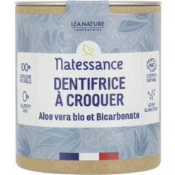 Dentrifice à croquer aloe vera et bicarbonate Natessance - 52 g