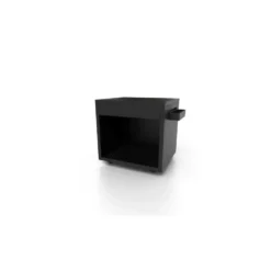 Desserte roulante fermée pour plancha en acier noir Forge Adour - 81 x 63 x 74 cm