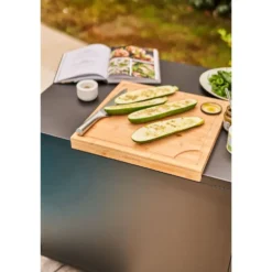 Desserte roulante fermée pour plancha en acier noir Forge Adour - 81 x 63 x 74 cm