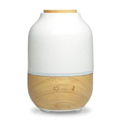 Diffuseur ultrasonique coloris blanc en bois et céramique Purisia Zen' Arôme - diffusion 50 m2