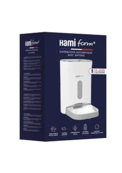 Distributeur automatique de croquettes pour chat et petit chien coloris blanc Hami form - 4,5 L
