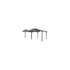 Double carport en aluminium à toit ½ rond livré Foresta Bois - 28,62 m²