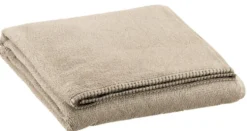 Drap de bain en coton coloris galet Vivaraise Bora - 150 x 90 cm