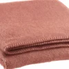 Drap de douche en coton coloris terracotta Vivaraise Bora - 130 x 70 cm