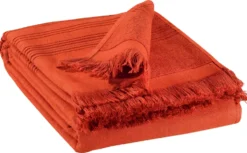 Drap hammam en coton coloris marmelade Vivaraise Cancun - 90 x 180 cm