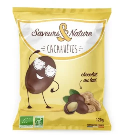 Drôles de cacahuètes enrobées de chocolat au lait grand sach 120 g
