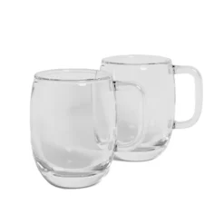 Duo de tasses coloris transparente en verre double paroi Horae - 350 ml