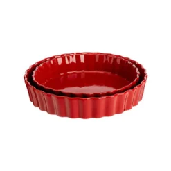 Ensemble de 2 tourtières en grès rouge - Ø 24,5 et 28 cm