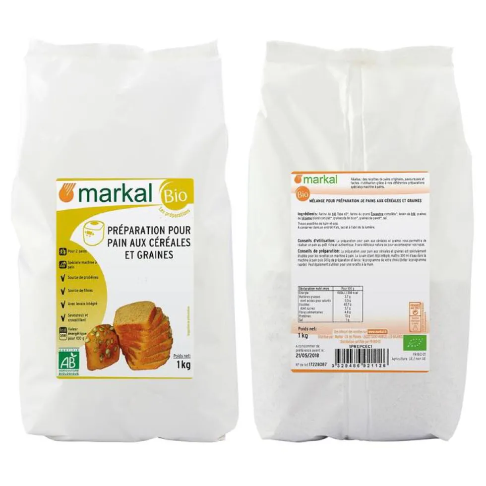 Farine aux 5 céréales et 3 graines bio – 1 kg