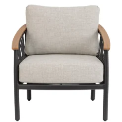 Fauteuil anthracite en aluminium et corde Bizzotto Fenix - 75 x 75 x 85 cm